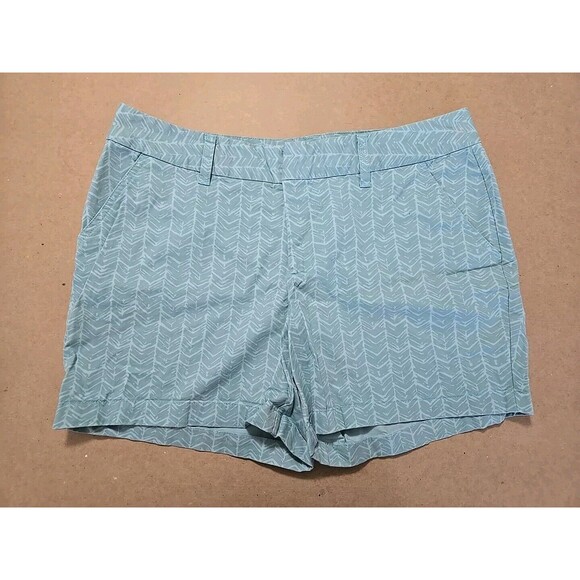 Womens Chevron Print Shorts Casual Lightweight Blue Patterned Le Tigre size 14 - Picture 1 of 8